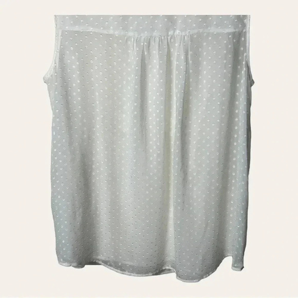 0859. BLACK RAIN WHITE SLEEVELESS TOP SWISS DOTS DETAIL WITH CROCHET FRONT - Picture 8 of 9